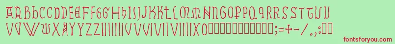 Ramundus Font – Red Fonts on Green Background