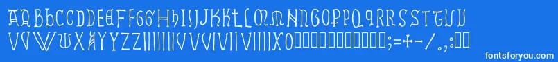 Ramundus Font – White Fonts on Blue Background