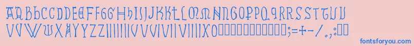 Ramundus Font – Blue Fonts on Pink Background