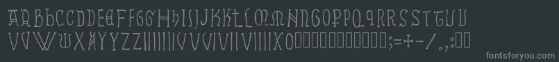 フォントRamundus – 黒い背景に灰色の文字