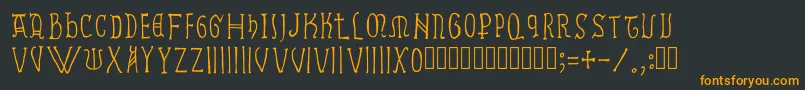 フォントRamundus – 黒い背景にオレンジの文字