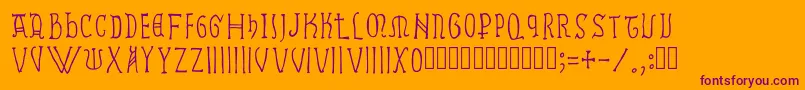 Ramundus Font – Purple Fonts on Orange Background