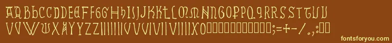 Ramundus Font – Yellow Fonts on Brown Background