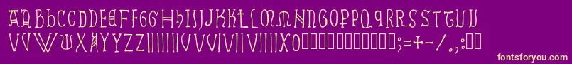 Ramundus Font – Yellow Fonts on Purple Background