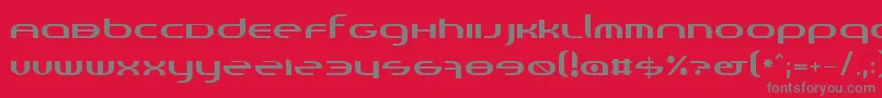 Randi-fontti – harmaat kirjasimet punaisella taustalla
