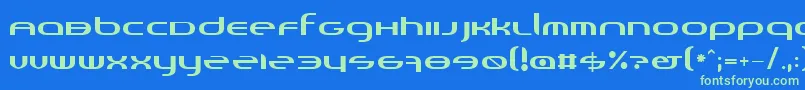 フォントRandi – 青い背景に緑のフォント