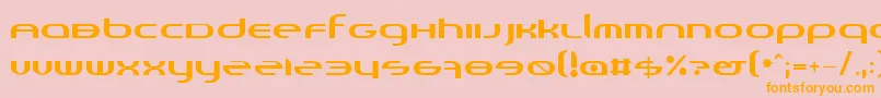 フォントRandi – オレンジの文字がピンクの背景にあります。