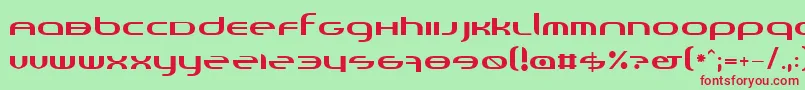 フォントRandi – 赤い文字の緑の背景