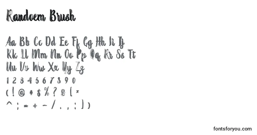 Schriftart Randoem Brush – Alphabet, Zahlen, spezielle Symbole