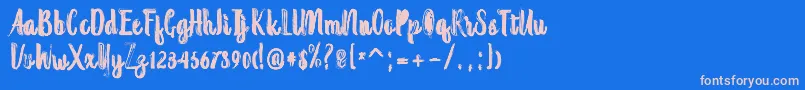 Randoem Brush Font – Pink Fonts on Blue Background