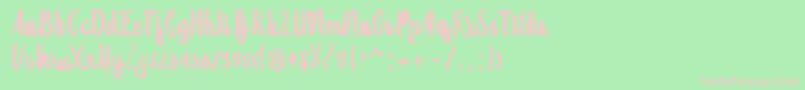 Randoem Brush Font – Pink Fonts on Green Background