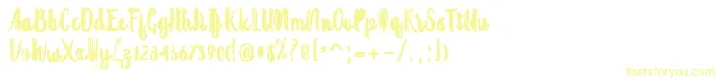 Randoem Brush Font – Yellow Fonts on White Background