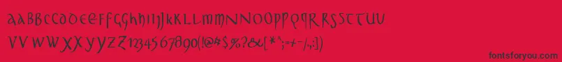 UnclassicquillCondensed Font – Black Fonts on Red Background