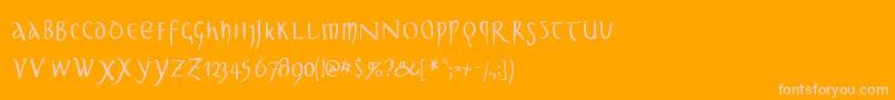 UnclassicquillCondensed Font – Pink Fonts on Orange Background