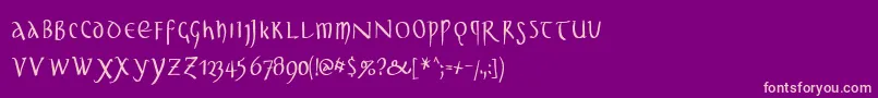 UnclassicquillCondensed Font – Pink Fonts on Purple Background