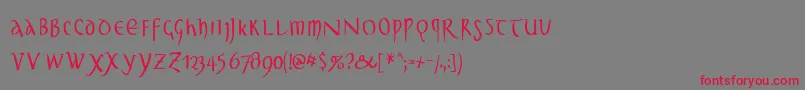 UnclassicquillCondensed Font – Red Fonts on Gray Background