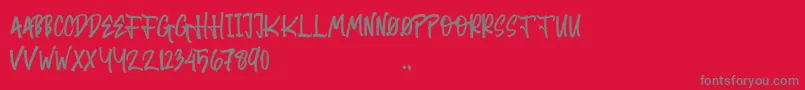 Random Brush Font – Gray Fonts on Red Background