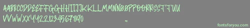 Random Brush Font – Green Fonts on Gray Background