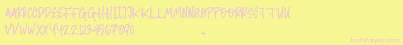 Random Brush Font – Pink Fonts on Yellow Background