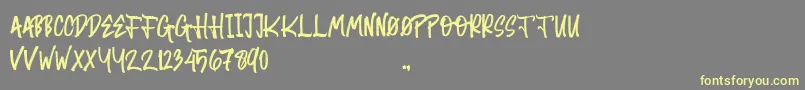 Random Brush Font – Yellow Fonts on Gray Background