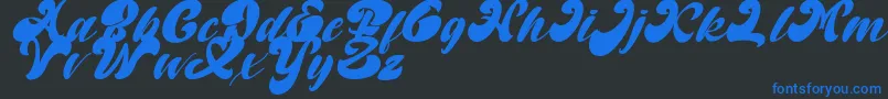 Random But Perfect Italic DAFONT Font – Blue Fonts on Black Background