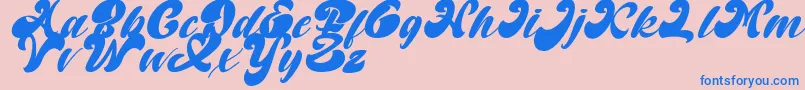 Random But Perfect Italic DAFONT Font – Blue Fonts on Pink Background