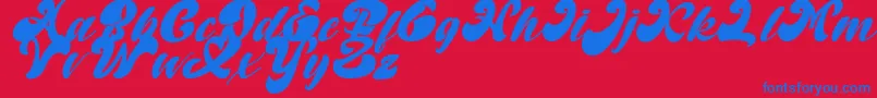 Random But Perfect Italic DAFONT Font – Blue Fonts on Red Background