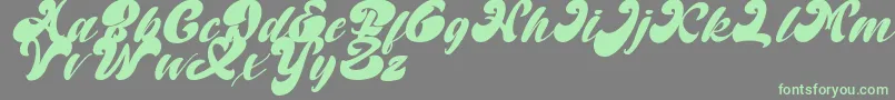 Random But Perfect Italic DAFONT Font – Green Fonts on Gray Background