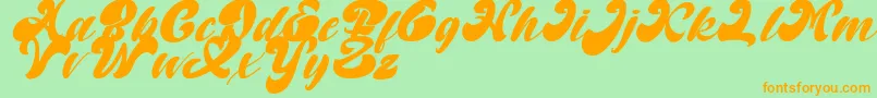Random But Perfect Italic DAFONT Font – Orange Fonts on Green Background