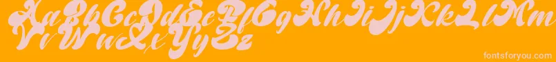 Random But Perfect Italic DAFONT Font – Pink Fonts on Orange Background