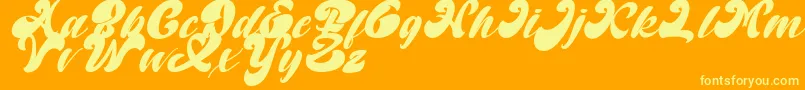 Random But Perfect Italic DAFONT Font – Yellow Fonts on Orange Background