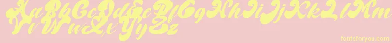 Random But Perfect Italic DAFONT Font – Yellow Fonts on Pink Background