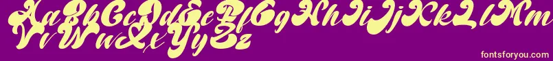 Random But Perfect Italic DAFONT Font – Yellow Fonts on Purple Background