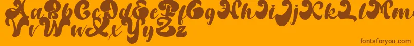 Random But Perfect DAFONT Font – Brown Fonts on Orange Background
