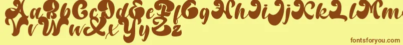 Random But Perfect DAFONT Font – Brown Fonts on Yellow Background