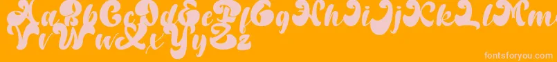 Random But Perfect DAFONT Font – Pink Fonts on Orange Background