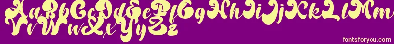 Random But Perfect DAFONT Font – Yellow Fonts on Purple Background