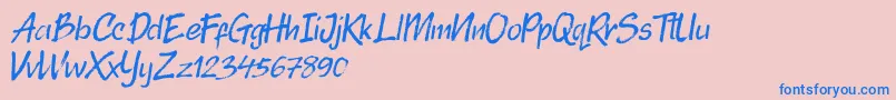 Randy Bistroke Font – Blue Fonts on Pink Background