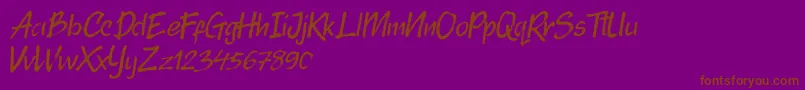 Шрифт Randy Bistroke – коричневые шрифты на фиолетовом фоне