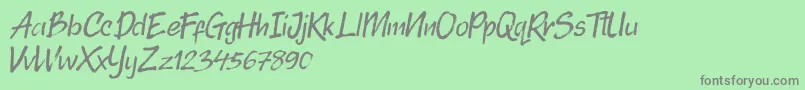 Randy Bistroke Font – Gray Fonts on Green Background