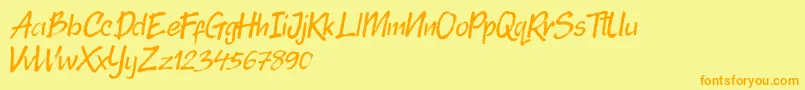 Randy Bistroke Font – Orange Fonts on Yellow Background