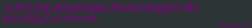 Шрифт Randy Bistroke – фиолетовые шрифты на чёрном фоне