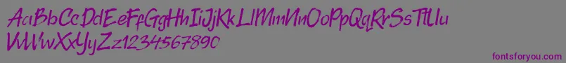 Шрифт Randy Bistroke – фиолетовые шрифты на сером фоне