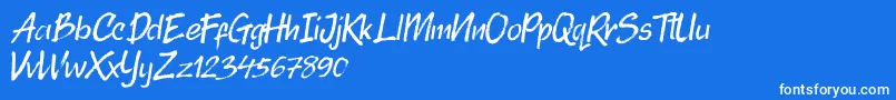 Шрифт Randy Bistroke – белые шрифты на синем фоне