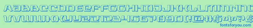 rangepaladin3d-Schriftart – Blaue Schriften auf grünem Hintergrund