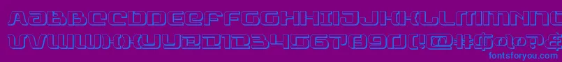 rangepaladin3d-Schriftart – Blaue Schriften auf violettem Hintergrund