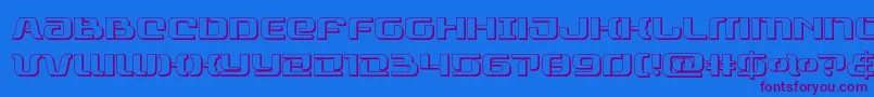 rangepaladin3d-Schriftart – Violette Schriften auf blauem Hintergrund