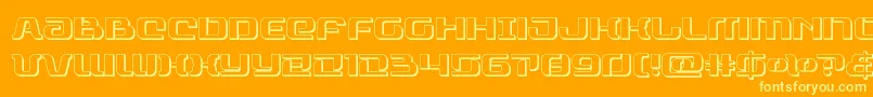 rangepaladin3d-Schriftart – Gelbe Schriften auf orangefarbenem Hintergrund