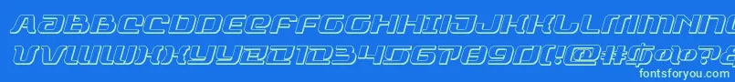 rangepaladin3dital-Schriftart – Grüne Schriften auf blauem Hintergrund