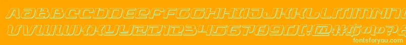 rangepaladin3dital-Schriftart – Grüne Schriften auf orangefarbenem Hintergrund